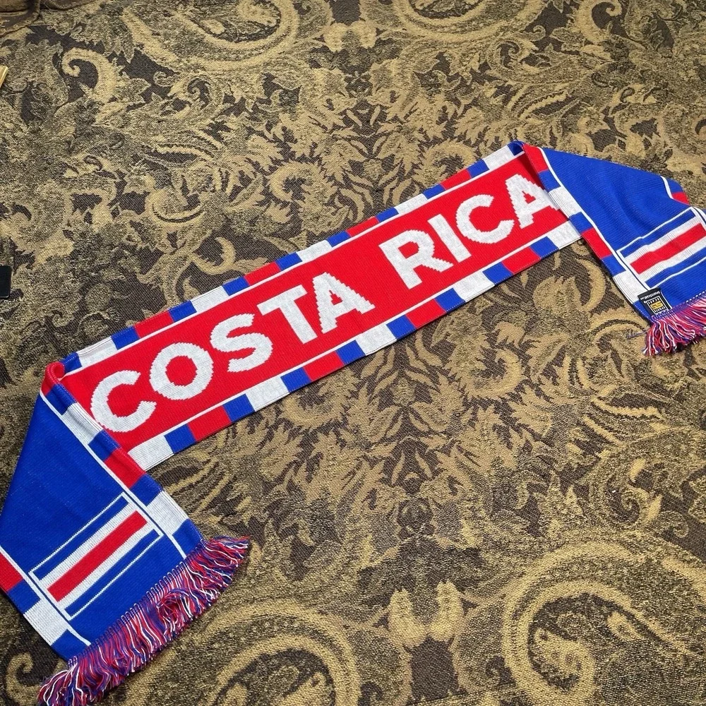 Costa Rica Soccer Football Scarf Licensed New Red Blue Squared New
